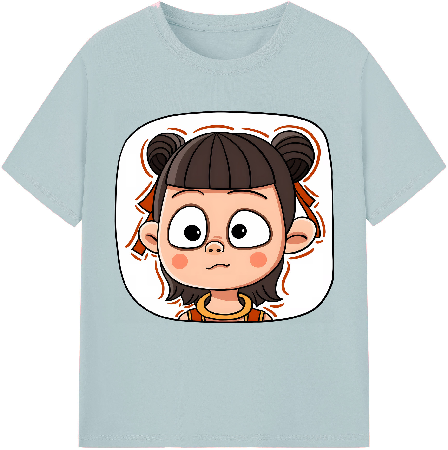 （画像用） Ne Zha 2 ナタ 魔童の大暴れ 綿100％半袖Tシャツ（フロントプリント）